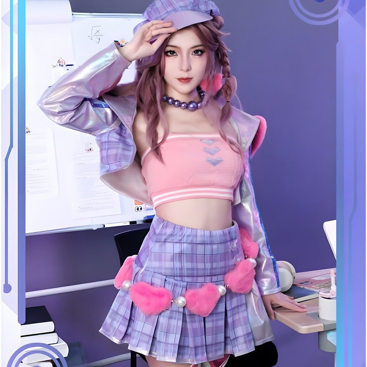 Policewoman Caitlin Cosplay League of Legends Costume Valentine's Day Limited Full Set LOL