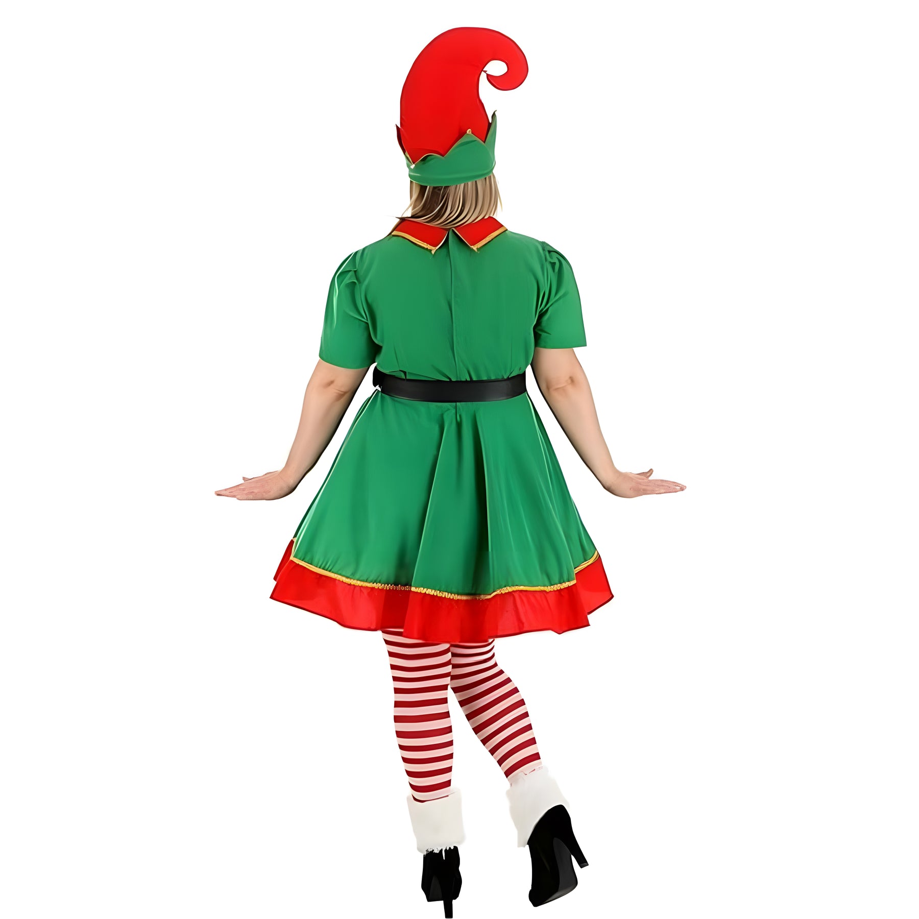 Womens Holiday Elf Costume Dress and Hat Elf Costume for Women