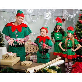 Womens Holiday Elf Costume Dress and Hat Elf Costume for Women