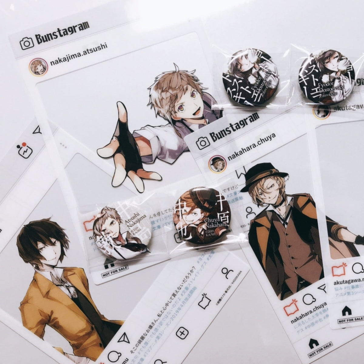 Bungo Stray Dogs Accessories, Osamu Dazai Nakahara Nakaya, SNS Futo cards, Limited Appendix Anime Accessories