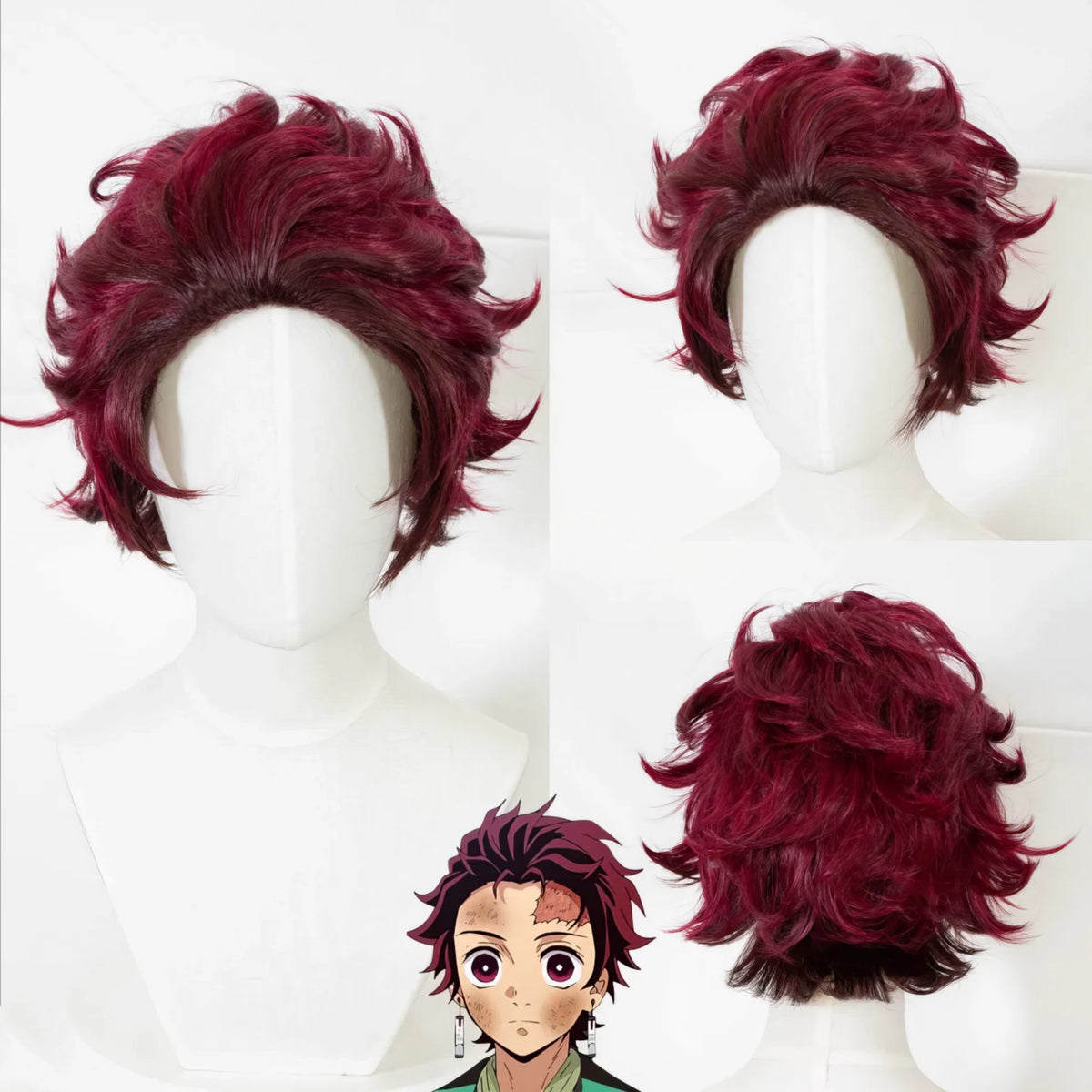 Kamado Tanjirō Wig Costume Set 鬼滅の刃 Demon Slayer Cosplay