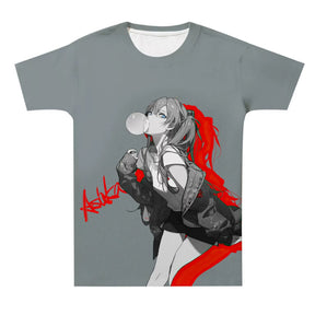 EVA Accessories Short Sleeve T-Shirts Clothes Neon Genesis Evangelion Asuka Anime Accessories