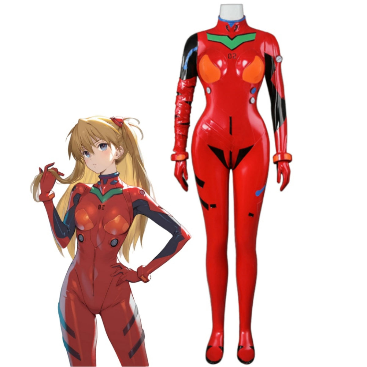 Soryu Asuka Langley Battle Dress Costume Set Eva Cosplay