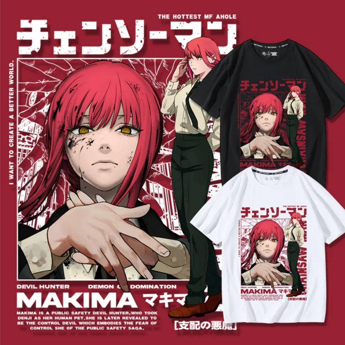 Makima Accessories T-shirt Chainsaw Man Accessories T-shirt