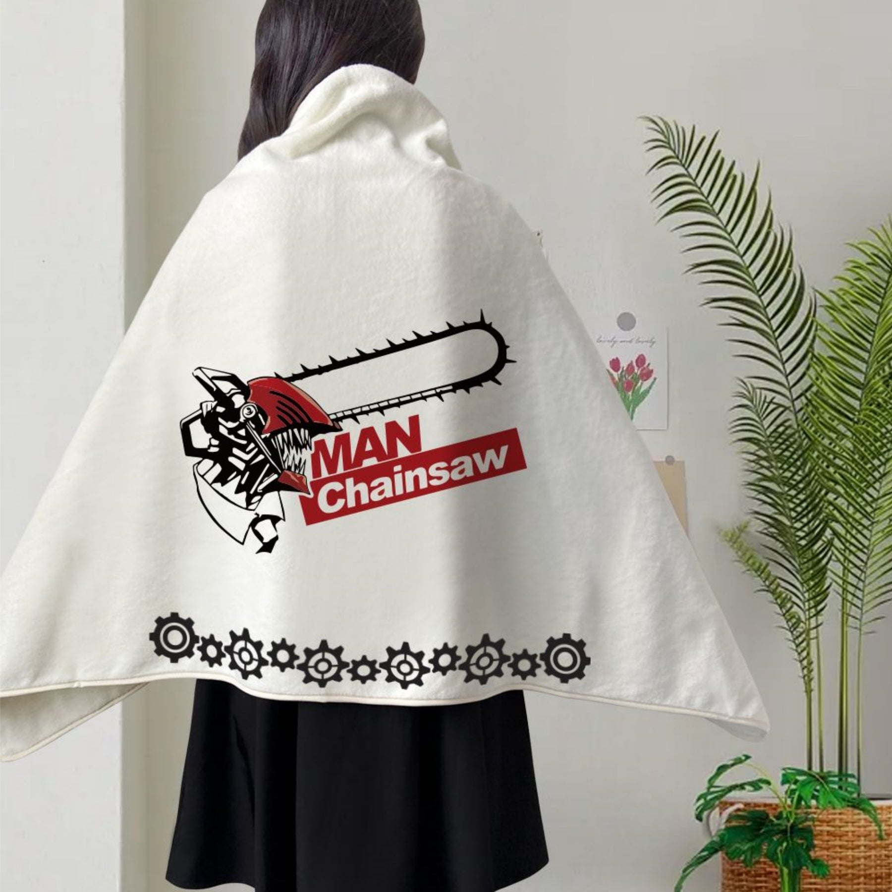 Man Energy Chainsaw Man Bath Towel Shawl Style Towel Secondary Cloak Pochita Electric Anime Accessories Equipment Gift