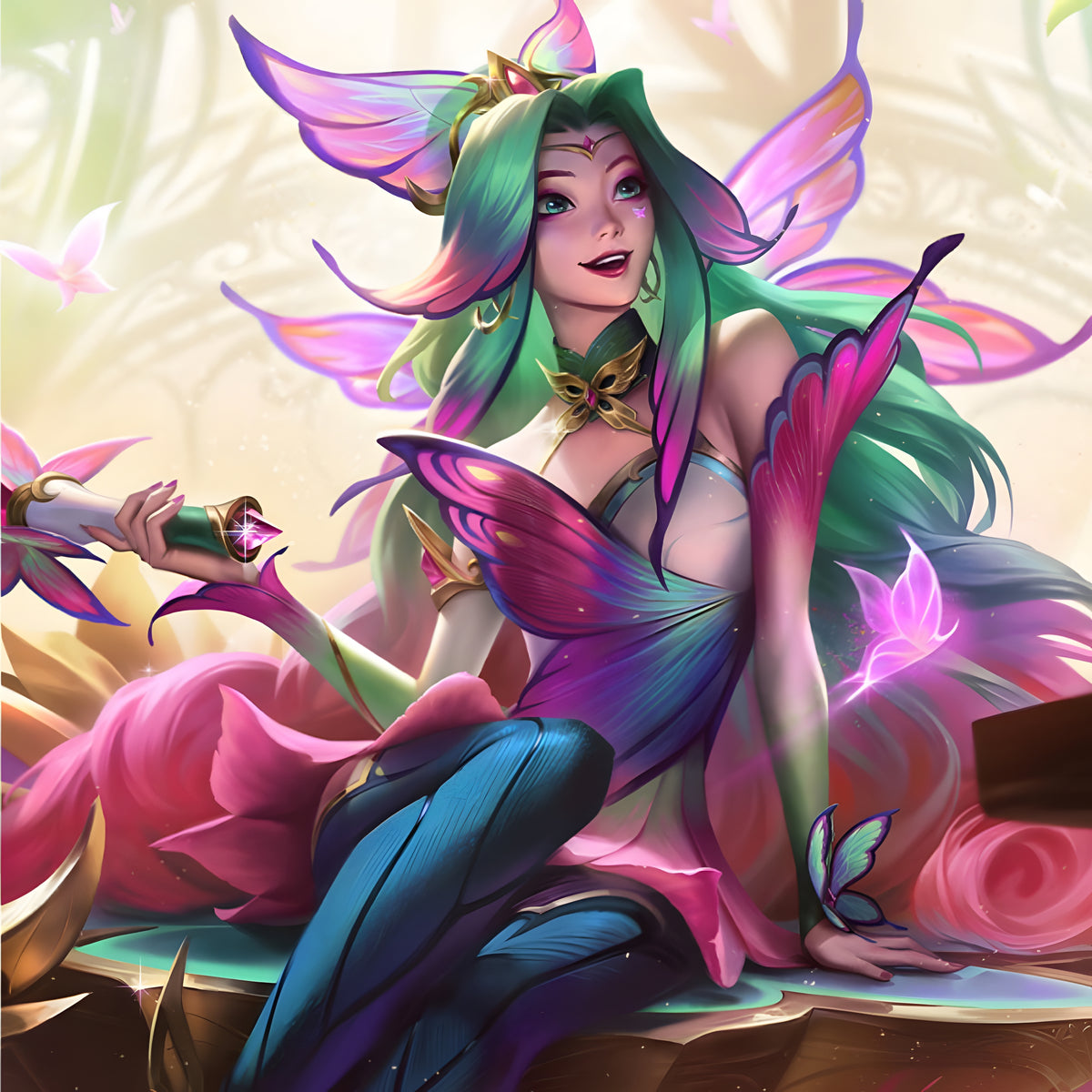 Flower Fairy Seraphine Cosplay League of Legends Costume Set