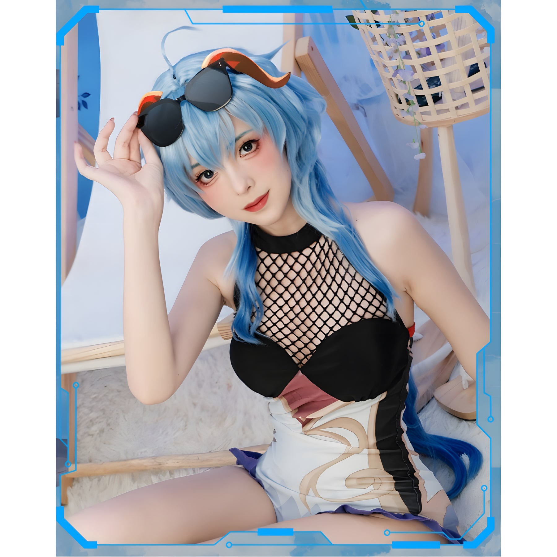 Ganyu Genshin impact costume Original God cos suit Wang Xiaomei fan swimsuit Ganyu cosplay costume anime game Coconut Sheep full set c suit female