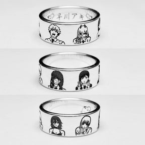 Chainsaw Man Customized 999 Anime Chainsaw Man Denshima Chima Powerbo Chita Hayakawa Aki Sterling Silver Ring Anime Accessories