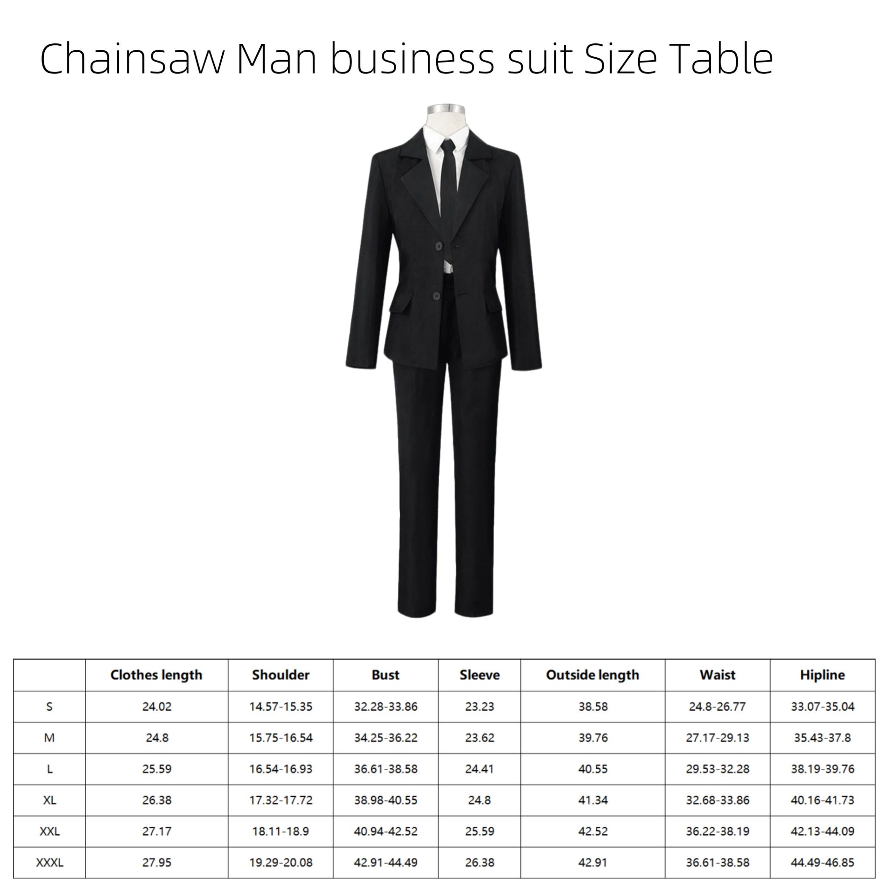 Chainsaw Man Business Suit Costume Set Chain Saw Man Cosplay