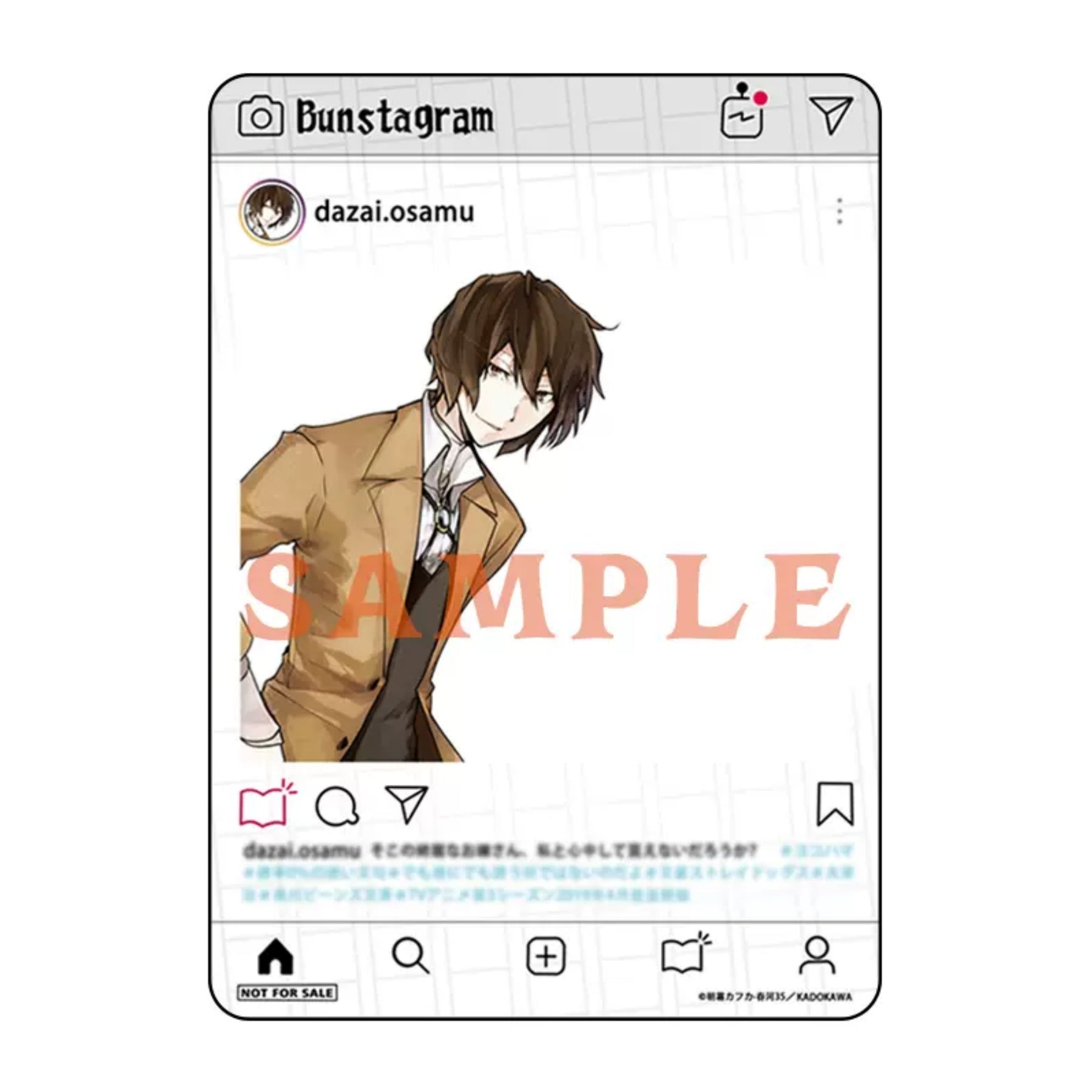 Bungo Stray Dogs Accessories, Osamu Dazai Nakahara Nakaya, SNS Futo cards, Limited Appendix Anime Accessories