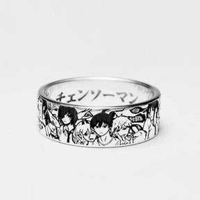 Chainsaw Man Customized 999 Anime Chainsaw Man Denshima Chima Powerbo Chita Hayakawa Aki Sterling Silver Ring Anime Accessories