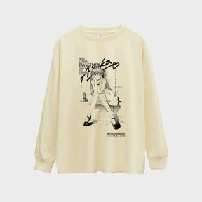 Retro Cotton EVA Asuka Long Sleeve T-shirt Anime Accessories