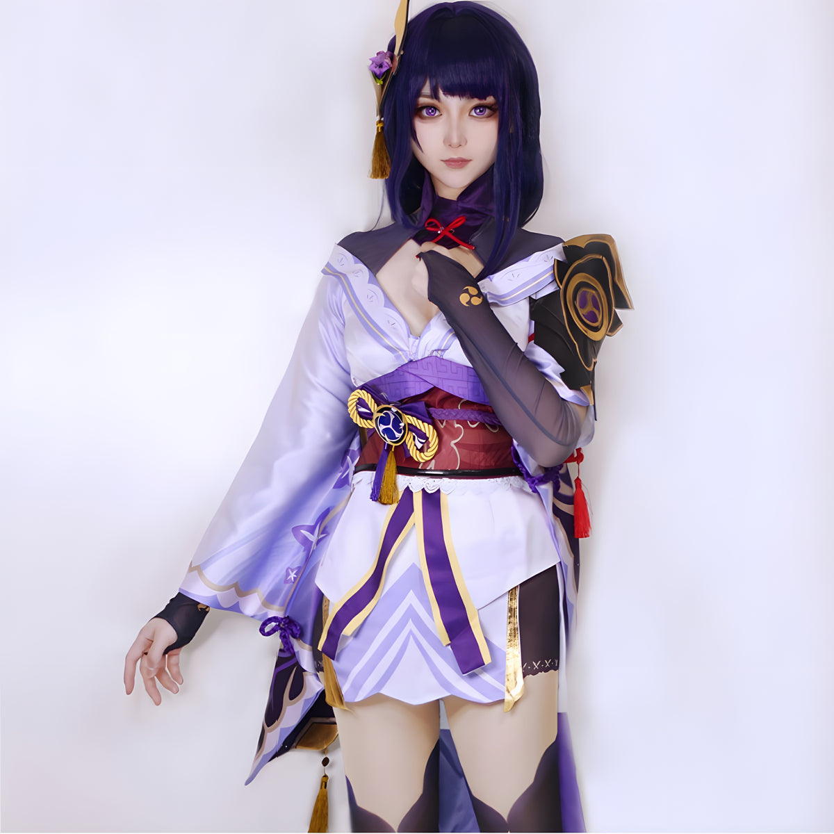 原神 雷電将軍 Cos 服ロンリーチェンアローン抱擁雲借風 Zhenjun ガラス月雲バイオレットコスプレゲームアニメーション服