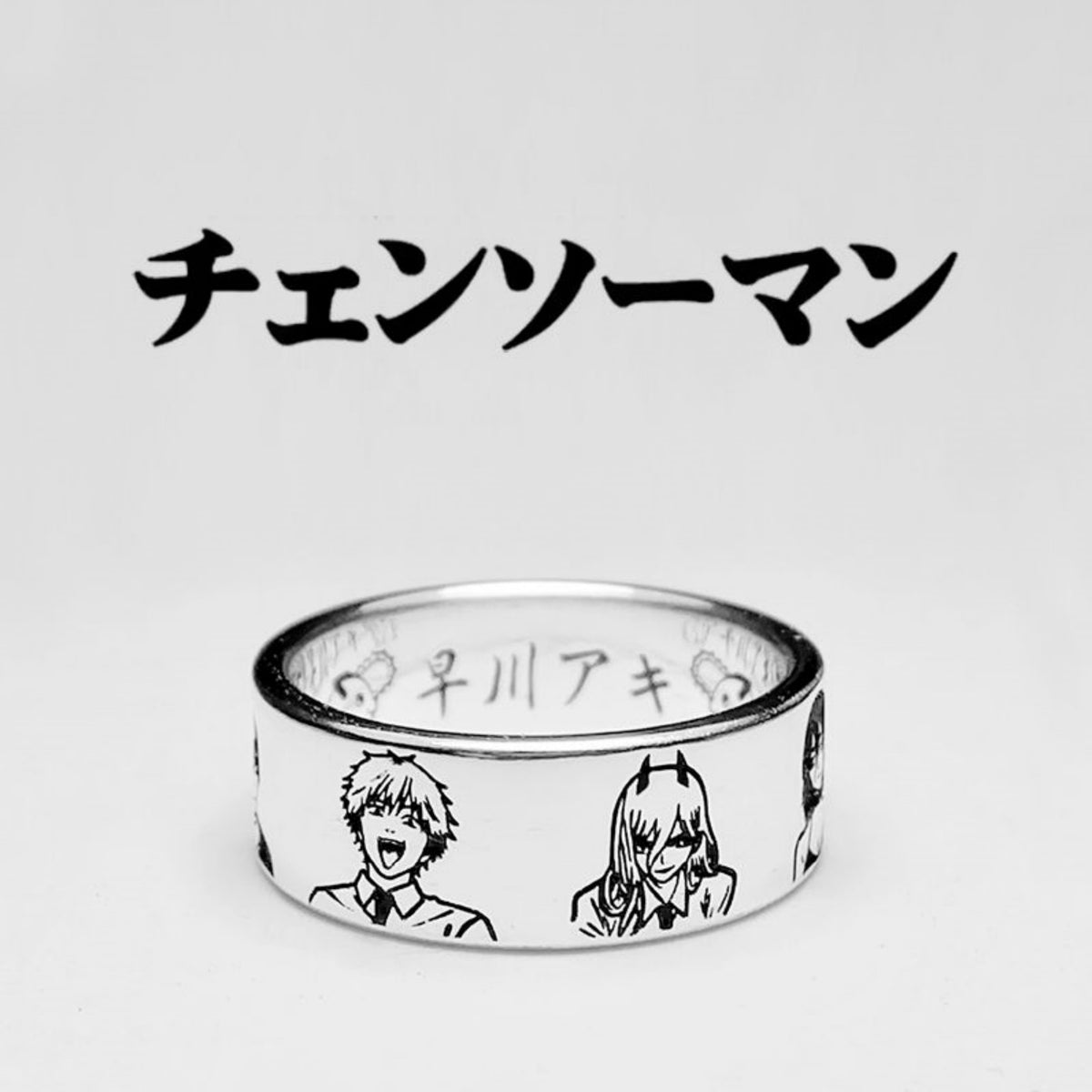 Chainsaw Man Customized 999 Anime Chainsaw Man Denshima Chima Powerbo Chita Hayakawa Aki Sterling Silver Ring Anime Accessories