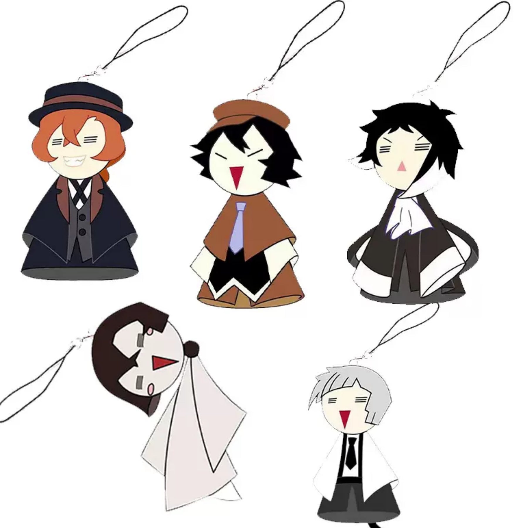 Bungo Stray Dogs Accessories Keychain Pendant Osamu Dazai Edogawa Ranpo Atsushi Nakajima Pendant Sunny Doll Pendant