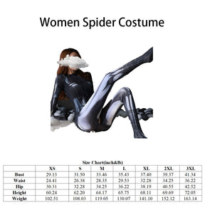 Women Spider Pattern Bodysuit Halloween Superhero Girl Cosplay Costume Catsuit Stretch Jumpsuit Romper