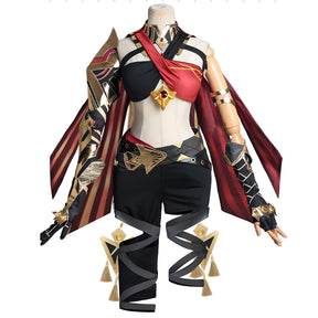 Genshin Impact Dixiya cos clothes Gold plated brigade Tehia black leather imperial sister cosplay game clothes female