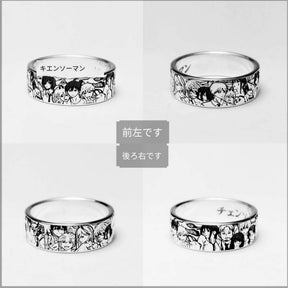 Chainsaw Man Customized 999 Anime Chainsaw Man Denshima Chima Powerbo Chita Hayakawa Aki Sterling Silver Ring Anime Accessories