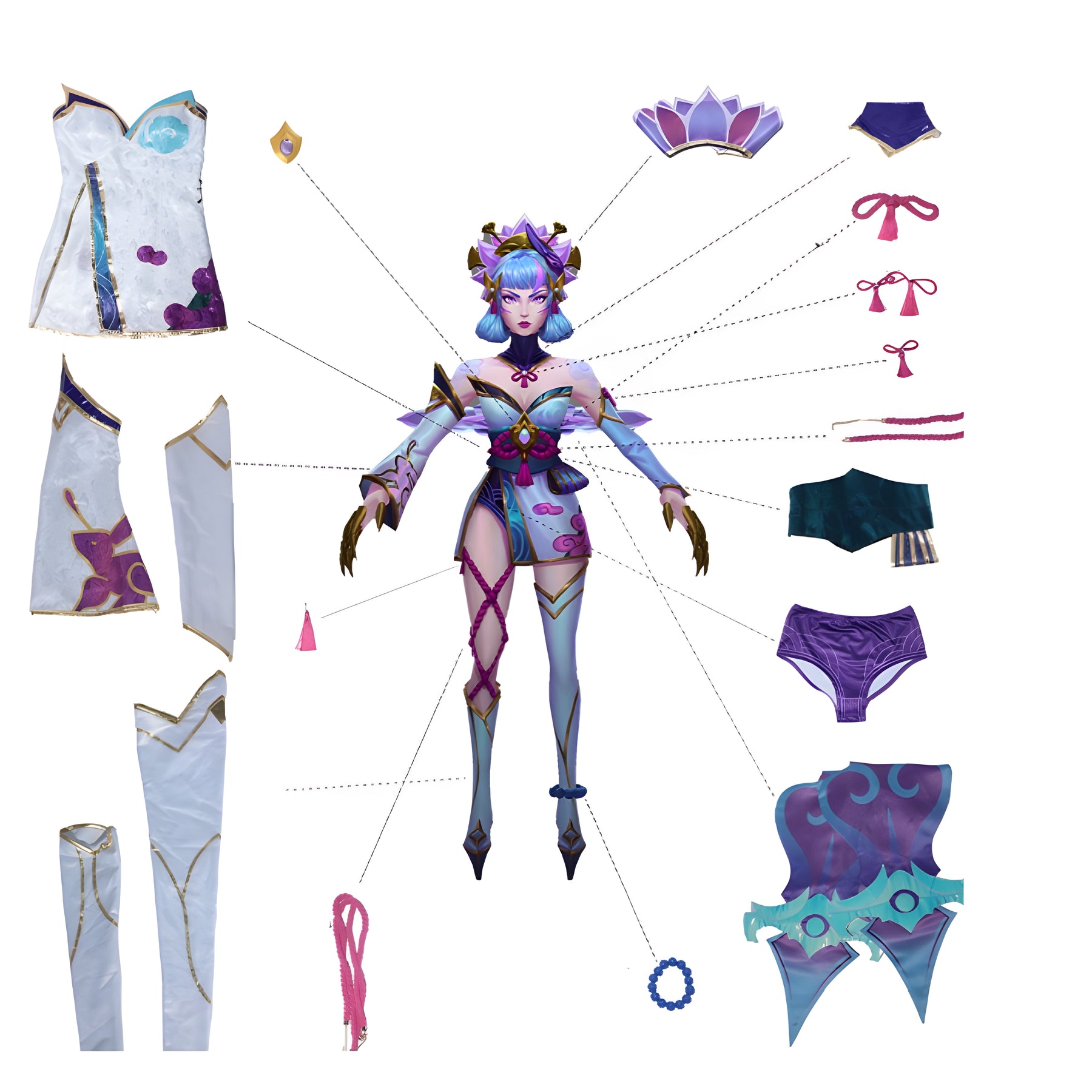 Evelynn Cosplay League of Legends Soul Lotus Evelin Costume Suit LOL