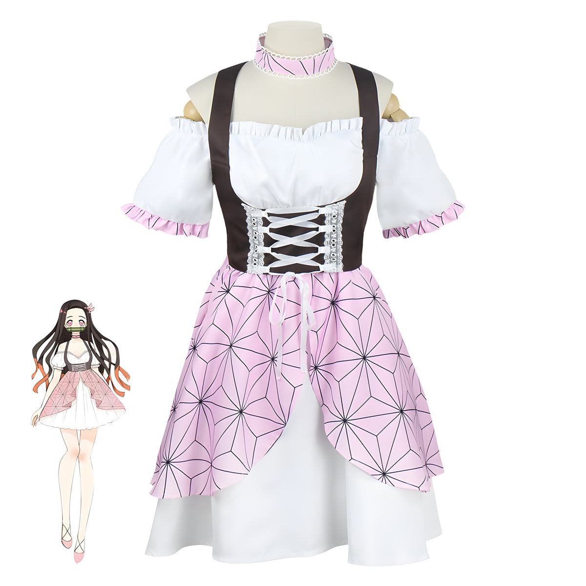 Kamado Nezuko Maid Costume Set 鬼滅の刃 Demon Slayer: Kimetsu no Yaiba Cosplay