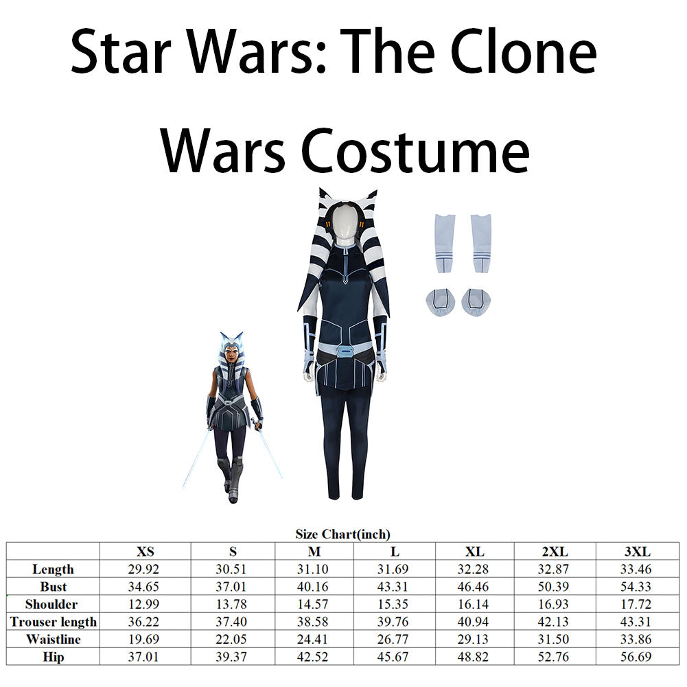 Ahsoka Tano Cosplay Star Wars: The Clone Wars Costume Set with Hat Party Chirstmas Halloween